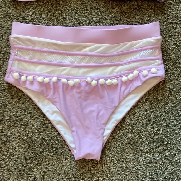 Pink Lily High Waisted Bikini, Top S, Bottom M - Picture 3 of 7